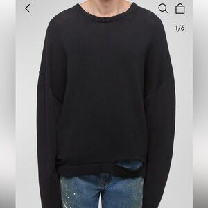 NWT Helmut Lang Distressed Sweater Men Black size S